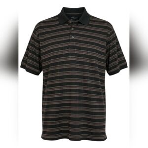 Michael Austin Golf Polo Shirt Men's Size Large Short Sleeves Black Brown